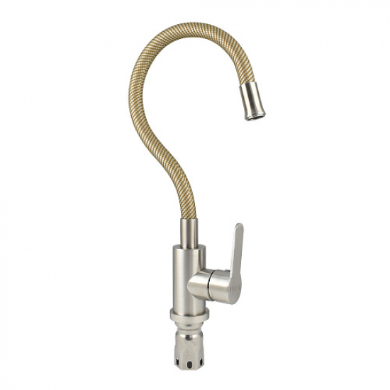 Смеситель для кухни из нержавеющей стали с гибким изливом MAGNUS M9220 бежевый
