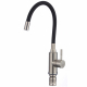 Смеситель для кухни из нержавеющей стали с гибким изливом SAVOL SUS6002-01 сатин/чёрный