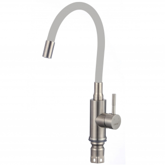 Смеситель для кухни из нержавеющей стали с гибким изливом SAVOL SUS6002-04 сатин/серый