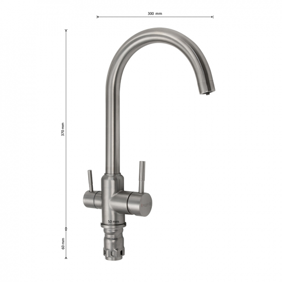Смеситель для кухни из нержавеющей стали с подключением к фильтру MAGNUS М91114