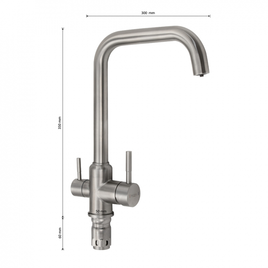 Смеситель для кухни из нержавеющей стали с подключением к фильтру MAGNUS М91115