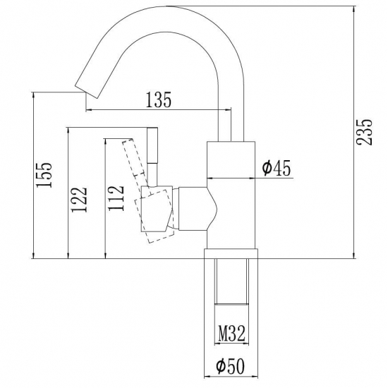 Смеситель для кухни из нержавеющей стали SAVOL S-SUS8002