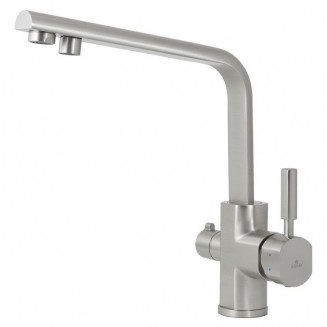 Смеситель для кухни KAISER Decor 40144-5 с краном для питьевой воды, серебро