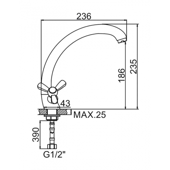 Смеситель для кухни LEDEME L4212-2