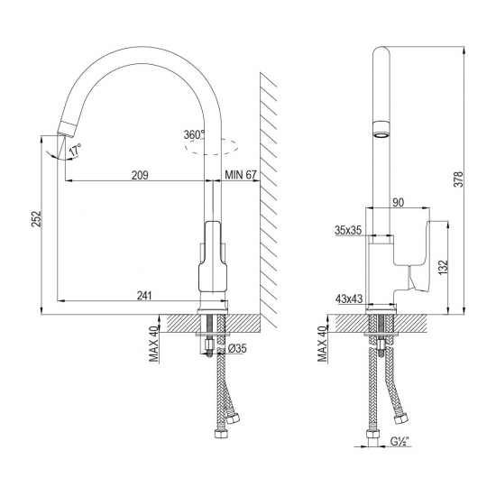 Смеситель для кухни LEMARK Basis LM3605C