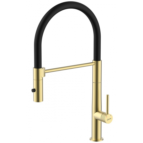 Смеситель для кухни LEMARK Beluga LMF-8074B-BRLG с гибким изливом, золото
