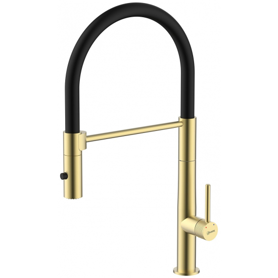 Смеситель для кухни LEMARK Beluga LMF-8074B-BRLG с гибким изливом, золото