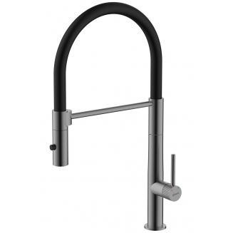 Смеситель для кухни LEMARK Beluga LMF-8074B-GM с гибким изливом, графит