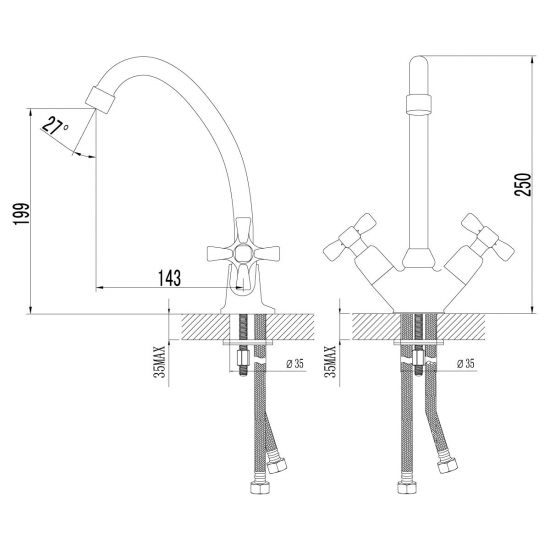 Смеситель для кухни LEMARK Benefit LM2504C