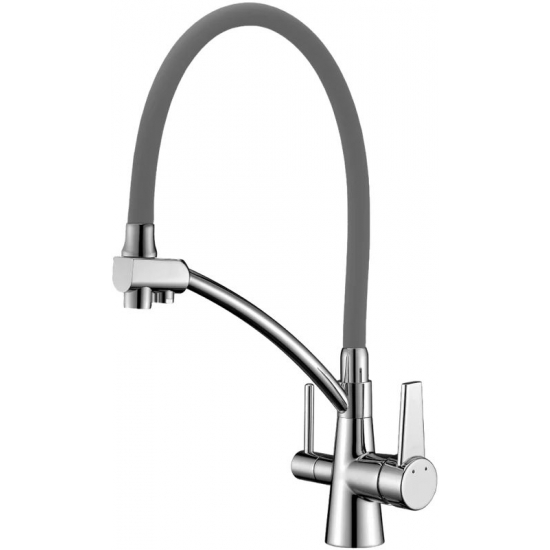 Смеситель для кухни LEMARK Comfort LM3071C-Gray с краном для питьевой воды, серый