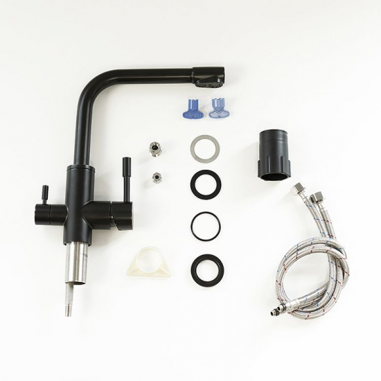 Смеситель для кухни LEMARK Expert LM5061BL с краном для питьевой воды, чёрный