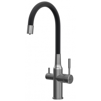 Смеситель для кухни LEMARK Expert LM5083GMN-Black с краном для питьевой воды, графит 