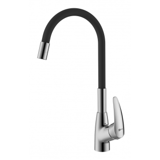 Смеситель для кухни LEMARK Linara LM0415C-Black с гибким изливом, чёрный