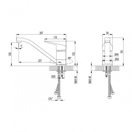 Смеситель для кухни LEMARK Luna LM4104C