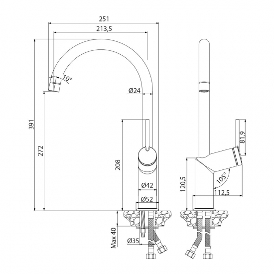 Смеситель для кухни LEMARK Minima LM3805C