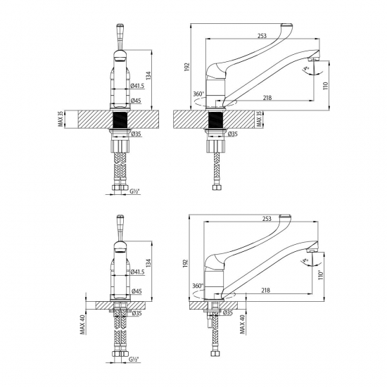 Смеситель для кухни LEMARK Project LM4634C