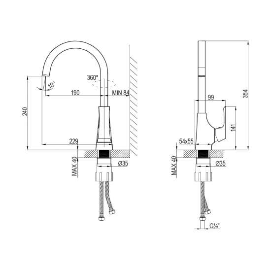 Смеситель для кухни LEMARK Unit LM4555C
