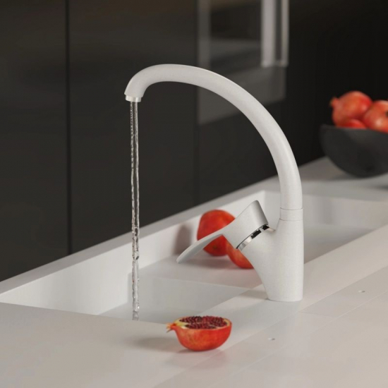 Смеситель для кухни MIXLINE ML-GS01 (341) ультра-белый