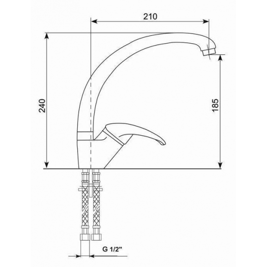 Смеситель для кухни MIXLINE ML-GS02 (308) чёрный