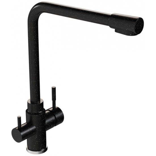 Смеситель для кухни MIXLINE ML-GS13 (308) с краном для питьевой воды, чёрный