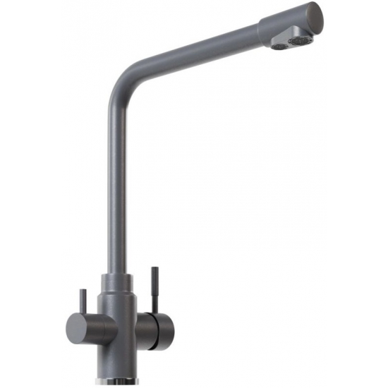 Смеситель для кухни MIXLINE ML-GS13 (342) с краном для питьевой воды, графит