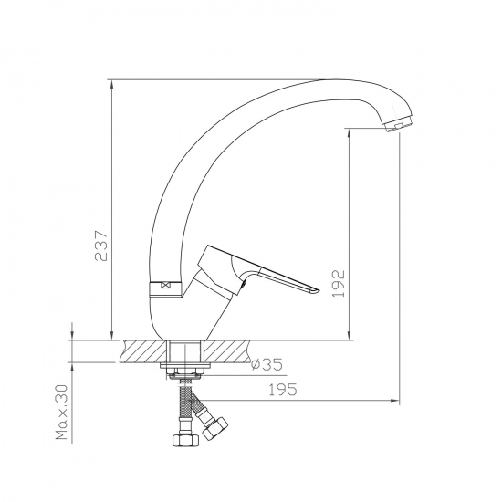 Смеситель для кухни MIXLINE ML14-031BL чёрный