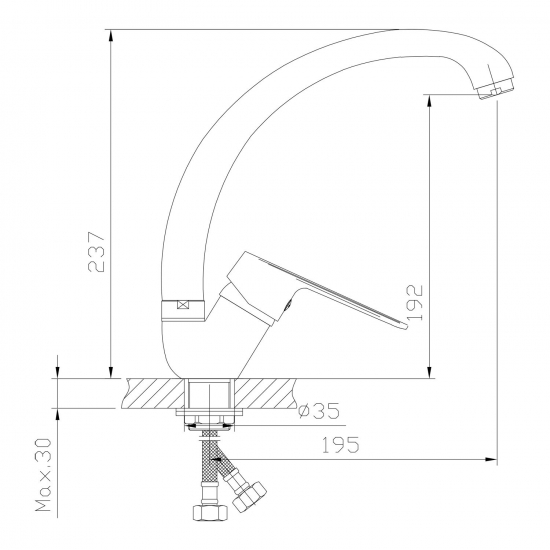 Смеситель для кухни MIXLINE ML15-032 хром