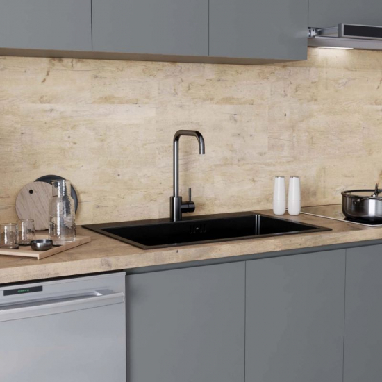 Смеситель для кухни MIXLINE MLSS-0301BL из нержавеющей стали, чёрный графит