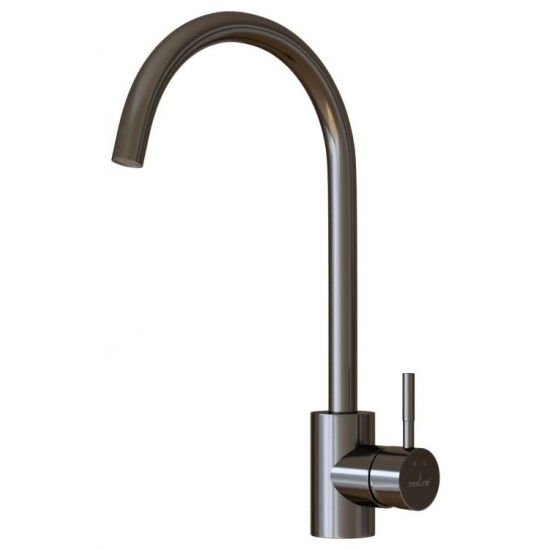 Смеситель для кухни MIXLINE MLSS-0303BL из нержавеющей стали, чёрный графит