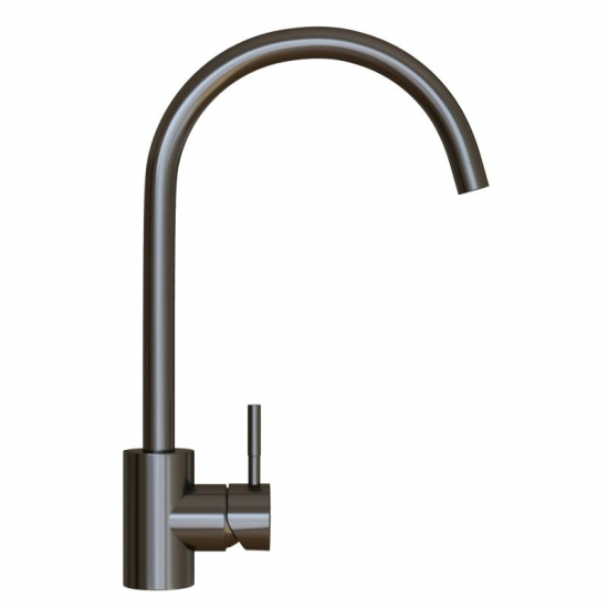 Смеситель для кухни MIXLINE MLSS-0303BL из нержавеющей стали, чёрный графит