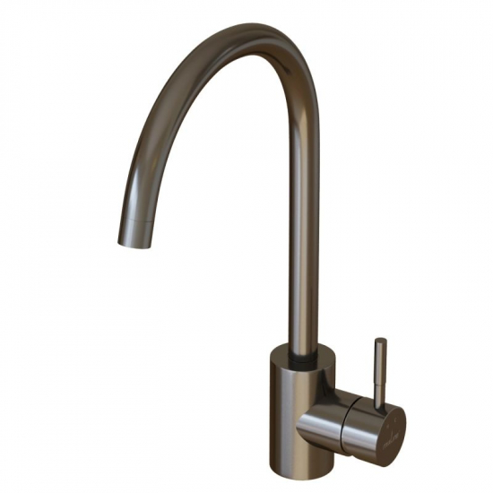 Смеситель для кухни MIXLINE MLSS-0303BL из нержавеющей стали, чёрный графит