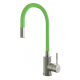 Смеситель для кухни MIXLINE MLSS-0325 из нержавеющей стали, гибкий излив, зелёный