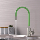 Смеситель для кухни MIXLINE MLSS-0325 из нержавеющей стали, гибкий излив, зелёный