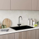 Смеситель для кухни MIXLINE MLSS-0326BL с краном для питьевой воды, чёрный графит