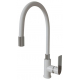 Смеситель для кухни MIXLINE Plus City White ML33-098 с гибким изливом, белый/хром