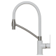 Смеситель для кухни MIXLINE Plus City White ML33-108 с гибким изливом, белый/хром