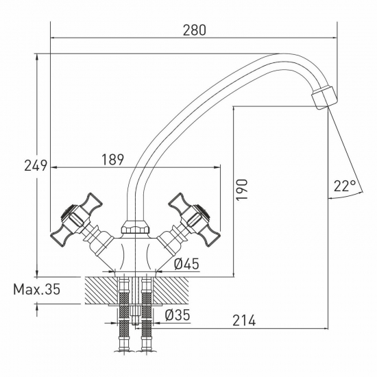 Смеситель для кухни MIXLINE Plus Classic ML30-03