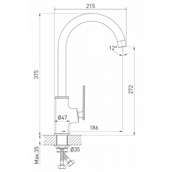 Смеситель для кухни MIXLINE Plus Energy ML28-032 хром