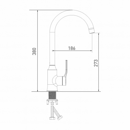 Смеситель для кухни MIXLINE Plus Flat ML40-032 хром