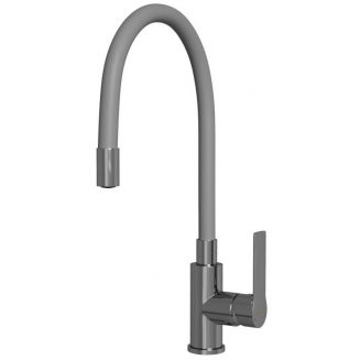 Смеситель для кухни MIXLINE Plus Kitchen Line ML35-093 с гибким изливом, серый/хром