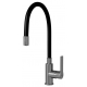 Смеситель для кухни MIXLINE Plus Kitchen Line ML35-097 с гибким изливом, чёрный/хром