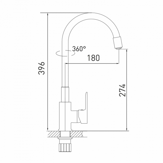 Смеситель для кухни MIXLINE Plus Kitchen Line ML35-098 с гибким изливом, белый/хром