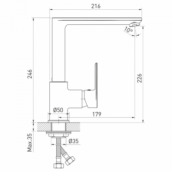 Смеситель для кухни MIXLINE Plus Life ML26-032 хром