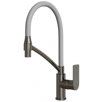 Смеситель для кухни MIXLINE Plus Life ML26-10 с гибким изливом, белый/хром