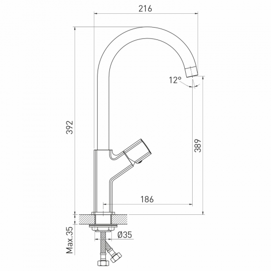 Смеситель для кухни MIXLINE Plus Primo ML27-032 хром