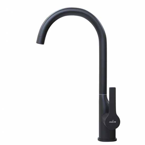 Смеситель для кухни MIXLINE Plus Round Black ML23-032 чёрный