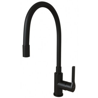 Смеситель для кухни MIXLINE Plus Round Black ML23-097 с гибким изливом, чёрный