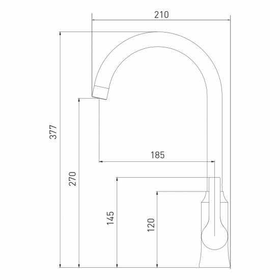 Смеситель для кухни MIXLINE Plus Round ML22-032 хром
