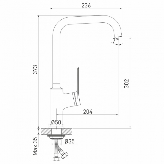 Смеситель для кухни MIXLINE Plus Unito ML24-032 хром