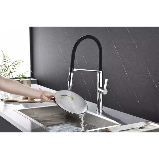 Смеситель для кухни PAULMARK Barrel Metallum с гибким изливом